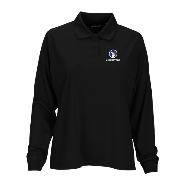 Women's Vansport Omega Long Sleeve Solid Mesh Tech Polo