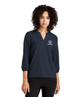 Women's Stretch Crepe 3/4-Sleeve Blouse