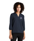 Women's Stretch Crepe 3/4-Sleeve Blouse