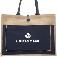 50 Cotton Stylish Shopping Pocket Jute Tote Bag W/ Gusset (17" x 13" x 5") FREE SHIPPING