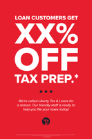 Liberty Tax and Loans Window Cling