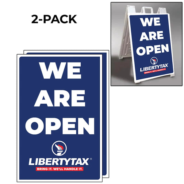 We Are Open -Corrugated Plastic A Frame Posters- Set of 2