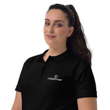 Embroidered Women's Polo Shirt- Black