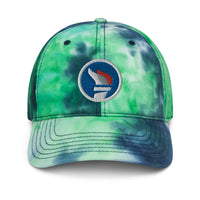 Tie dye hat with embroidered logo