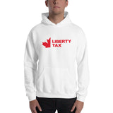 White Unisex Hoodie with Red Logo